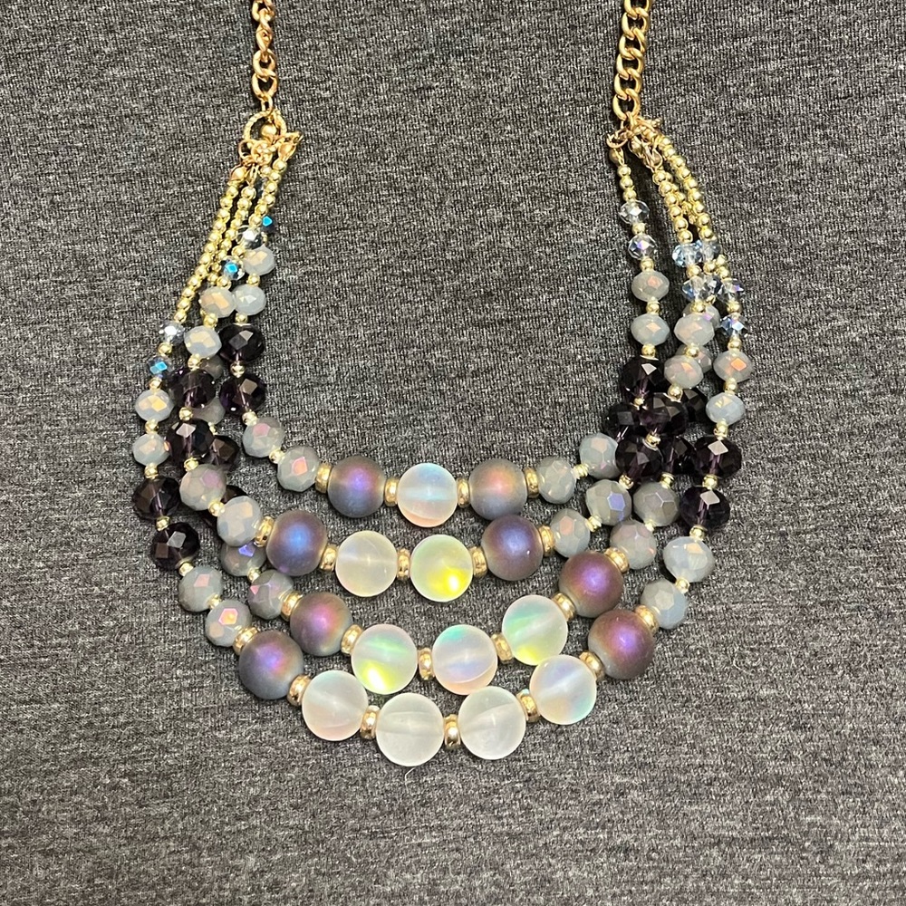 Ashley Cooper Aurora Borealis multi strand beaded necklace - Picture 6 of 7